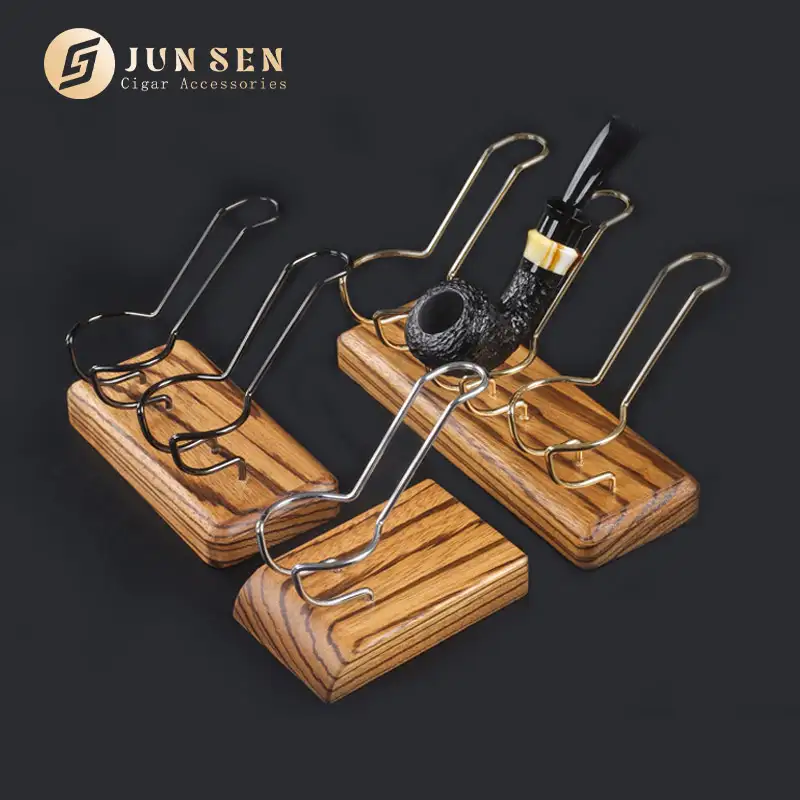 Customized Multi-Dimension Wooden Base Pipe Display Stands