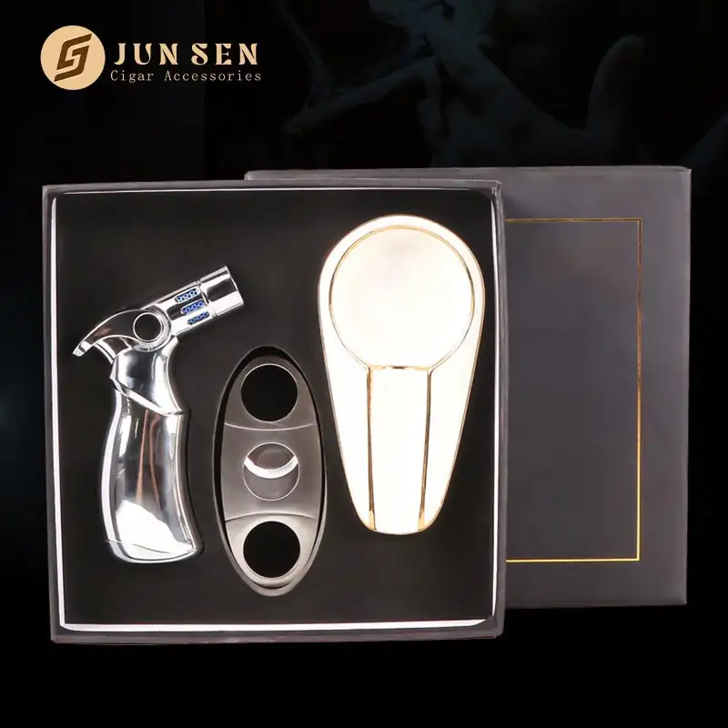 Luxury Stainless Steel Cigar Tool Kit - 3-in-1 Cigar Gadgets